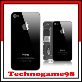 Vitre arrière sur chassis pour iPhone 4G noir.
