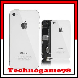 Vitre arrière sur chassis pour iPhone 4S blanc.